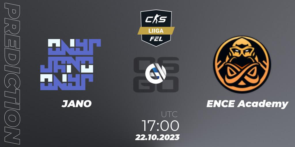 JANO vs ENCE Academy: Match Prediction. 22.10.2023 at 17:00, Counter-Strike (CS2), Finnish Esports League Season 11
