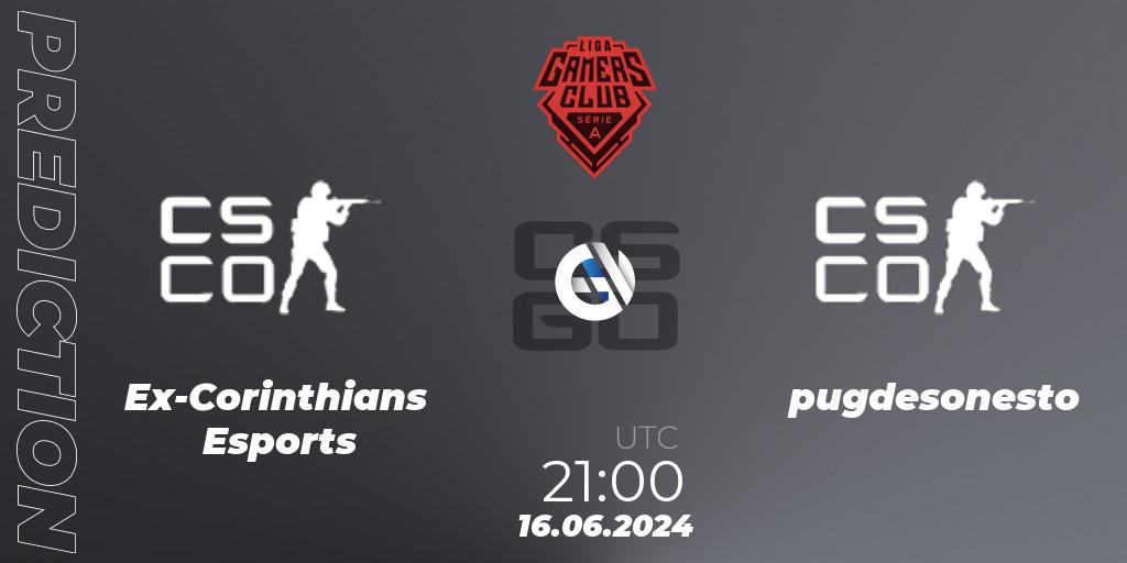 Ex-Corinthians Esports vs pugdesonesto: Match Prediction. 17.06.2024 at 23:00, Counter-Strike (CS2), Gamers Club Liga Série A: June 2024