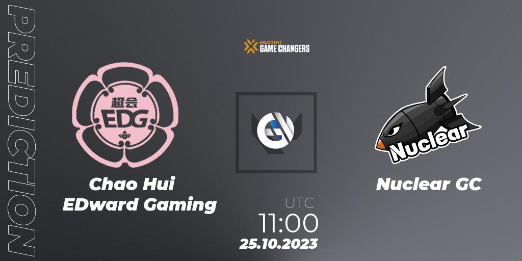 Chao Hui EDward Gaming vs Nuclear GC: Match Prediction. 25.10.2023 at 11:00, VALORANT, VCT 2023: Game Changers East Asia