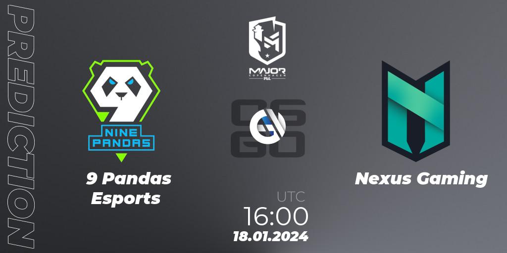 9 Pandas Esports vs Nexus Gaming: Match Prediction. 18.01.2024 at 16:15, Counter-Strike (CS2), PGL CS2 Major Copenhagen 2024 Europe RMR Closed Qualifier