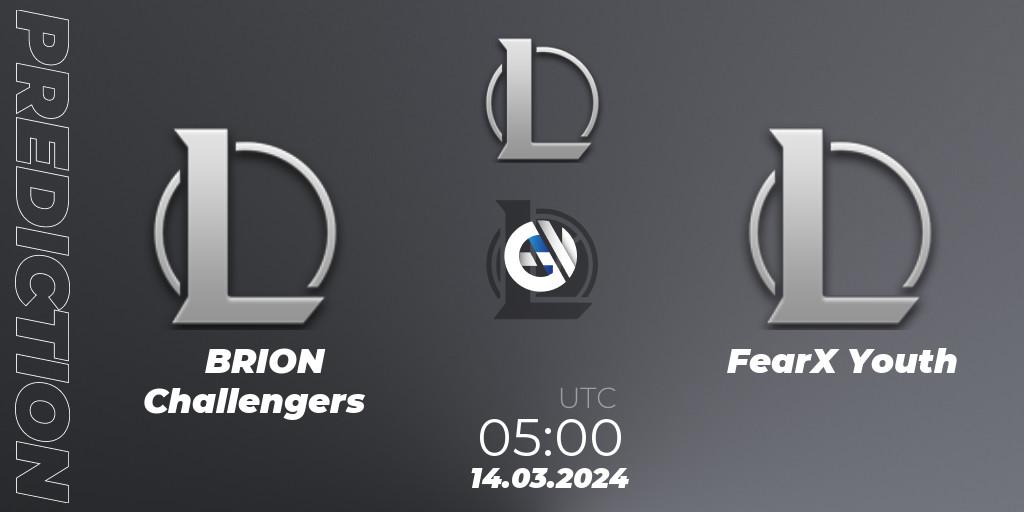 BRION Challengers vs FearX Youth: Match Prediction. 14.03.24, LoL, LCK Challengers League 2024 Spring - Group Stage