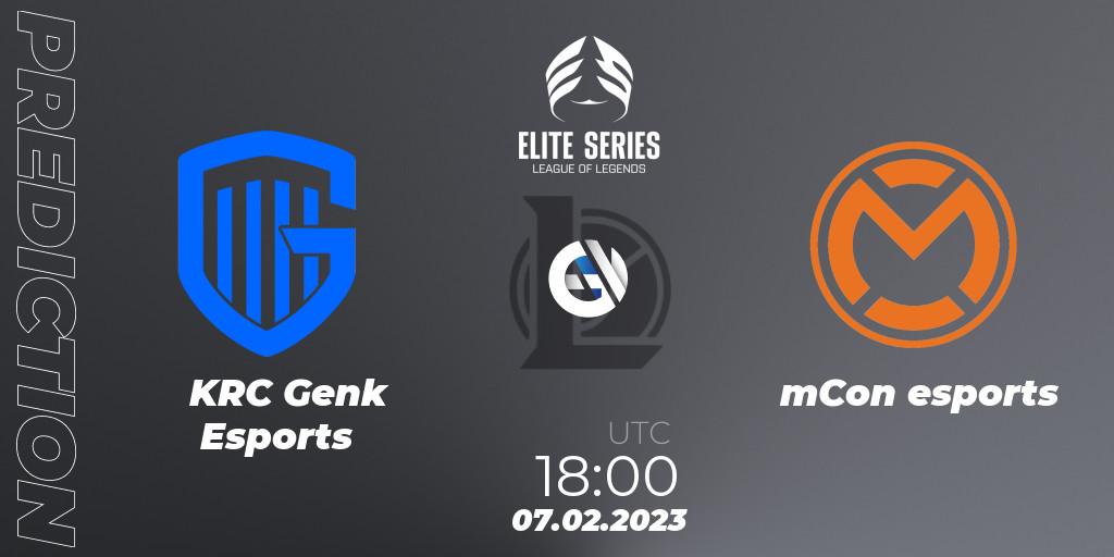 KRC Genk Esports vs mCon esports: Match Prediction. 07.02.2023 at 18:00, LoL, Elite Series Spring 2023 - Group Stage