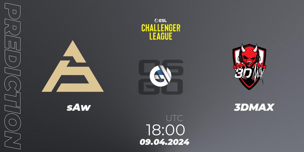 sAw vs 3DMAX: Match Prediction. 09.04.24, CS2 (CS:GO), ESL Challenger League Season 47: Europe
