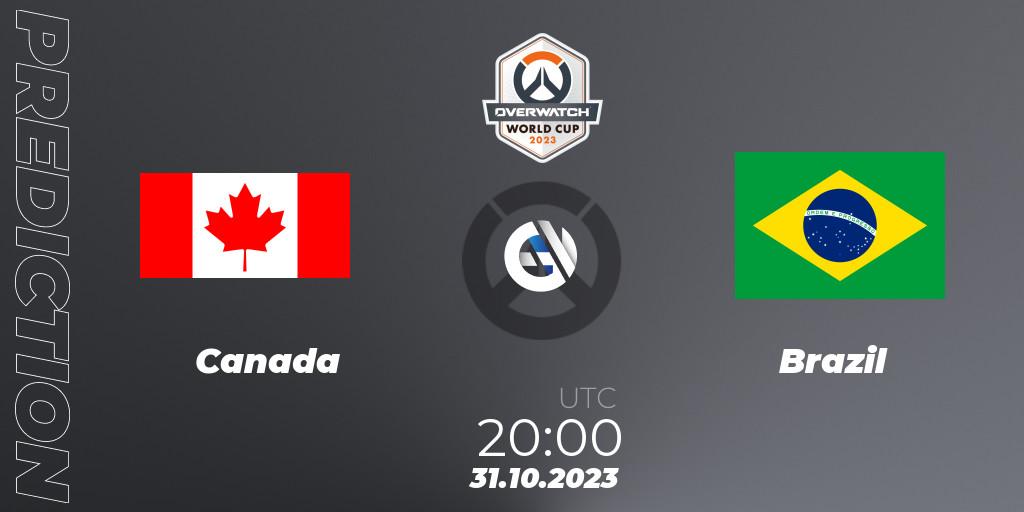 Canada vs Brazil: Match Prediction. 31.10.2023 at 20:00, Overwatch, Overwatch World Cup 2023