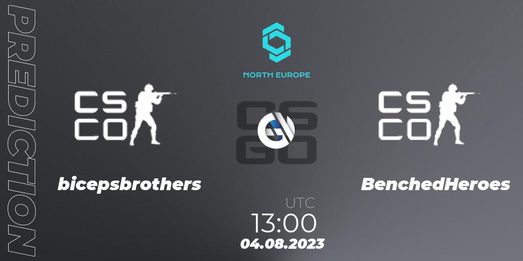 bicepsbrothers vs BenchedHeroes: Match Prediction. 04.08.23, CS2 (CS:GO), CCT North Europe Series #7: Open Qualifier