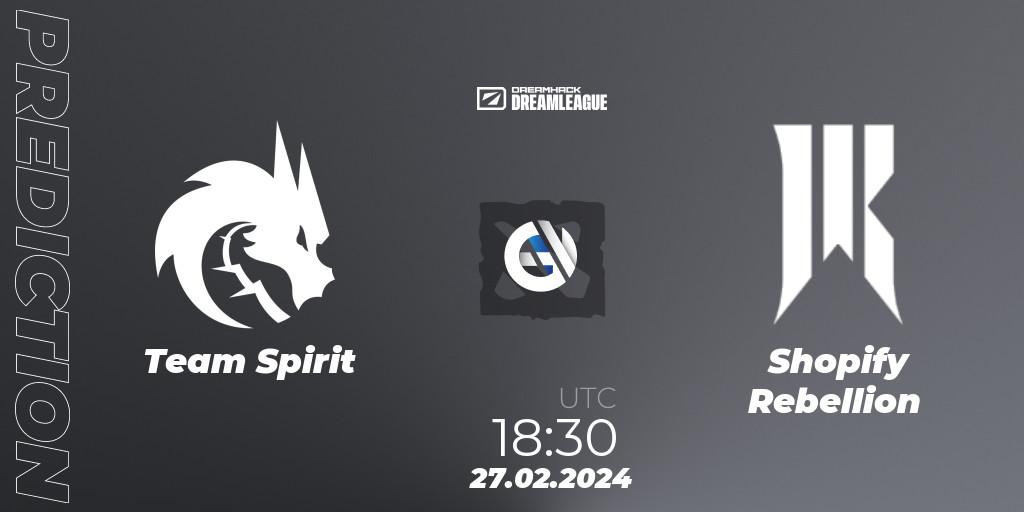 Team Spirit vs Shopify Rebellion: Match Prediction. 27.02.24, Dota 2, DreamLeague Season 22