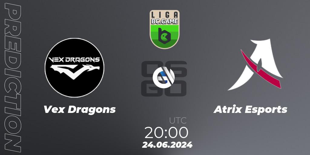 Vex Dragons vs Atrix Esports: Match Prediction. 24.06.2024 at 20:00, Counter-Strike (CS2), Dust2 Brasil Liga Season 3: Division 2