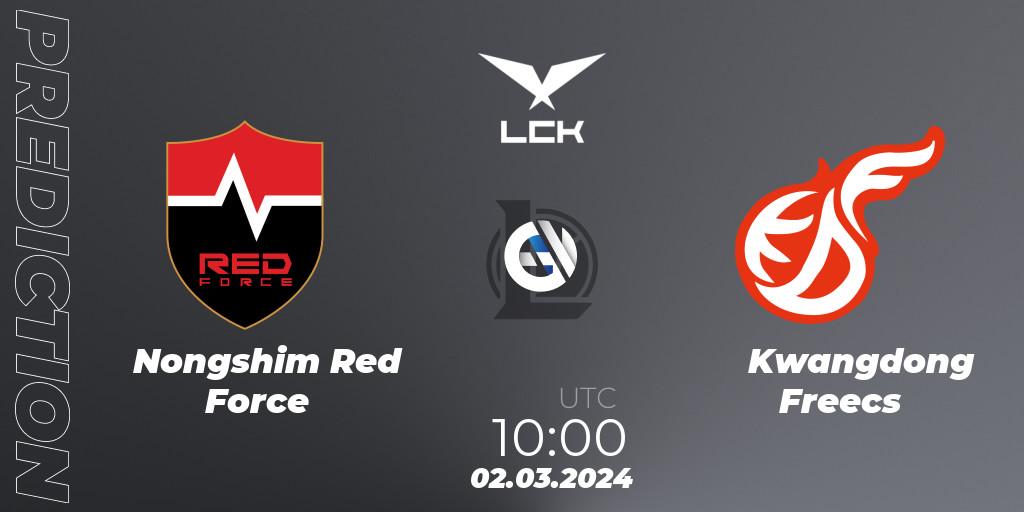 Nongshim Red Force vs Kwangdong Freecs: Match Prediction. 02.03.24, LoL, LCK Spring 2024 - Group Stage