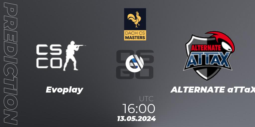 Evoplay vs ALTERNATE aTTaX: Match Prediction. 13.05.2024 at 16:00, Counter-Strike (CS2), DACH CS Masters Season 1