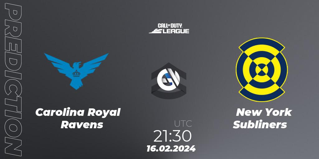 Carolina Royal Ravens vs New York Subliners: Match Prediction. 16.02.2024 at 21:30, Call of Duty, Call of Duty League 2024: Stage 2 Major Qualifiers