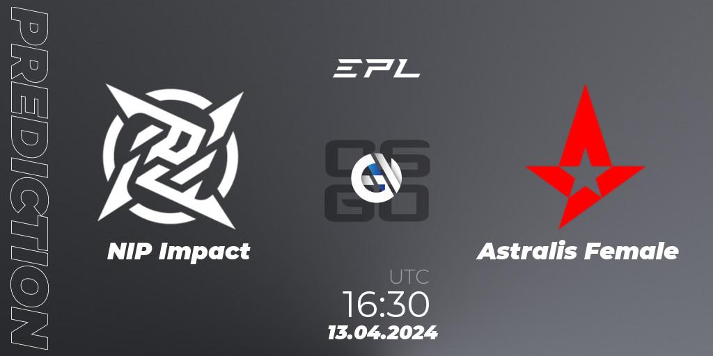 NIP Impact vs Astralis Female: Match Prediction. 13.04.2024 at 16:30, Counter-Strike (CS2), European Pro League Female Season 1