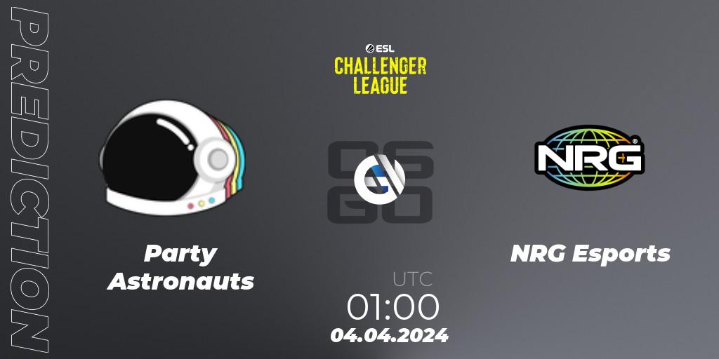 Party Astronauts vs NRG Esports: Match Prediction. 07.05.2024 at 01:00, Counter-Strike (CS2), ESL Challenger League Season 47: North America