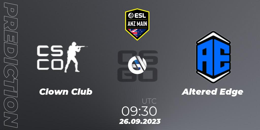 Clown Club vs Altered Edge: Match Prediction. 26.09.2023 at 09:30, Counter-Strike (CS2), ESL ANZ Main Season 17