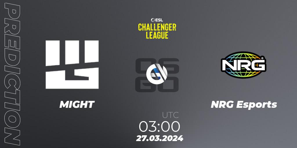 MIGHT vs NRG Esports: Match Prediction. 27.03.24, CS2 (CS:GO), ESL Challenger League Season 47: North America