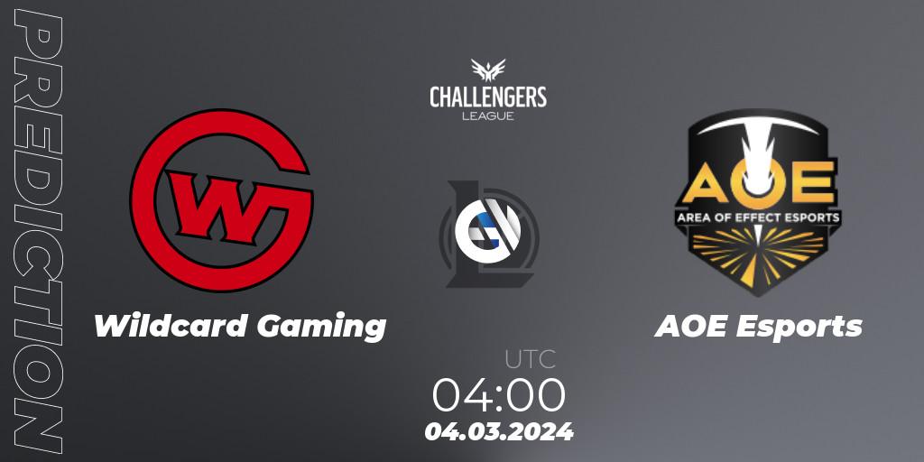 Wildcard Gaming vs AOE Esports: Match Prediction. 04.03.24, LoL, NACL 2024 Spring - Group Stage