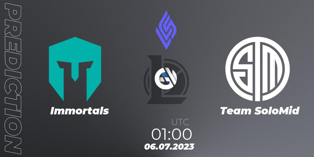 Immortals vs Team SoloMid: Match Prediction. 06.07.23, LoL, LCS Summer 2023 - Group Stage