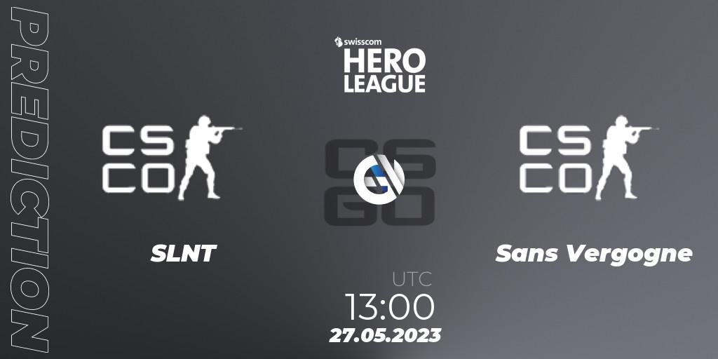 SLNT vs Sans Vergogne: Match Prediction. 27.05.2023 at 13:00, Counter-Strike (CS2), Swisscom Hero League Spring 2023