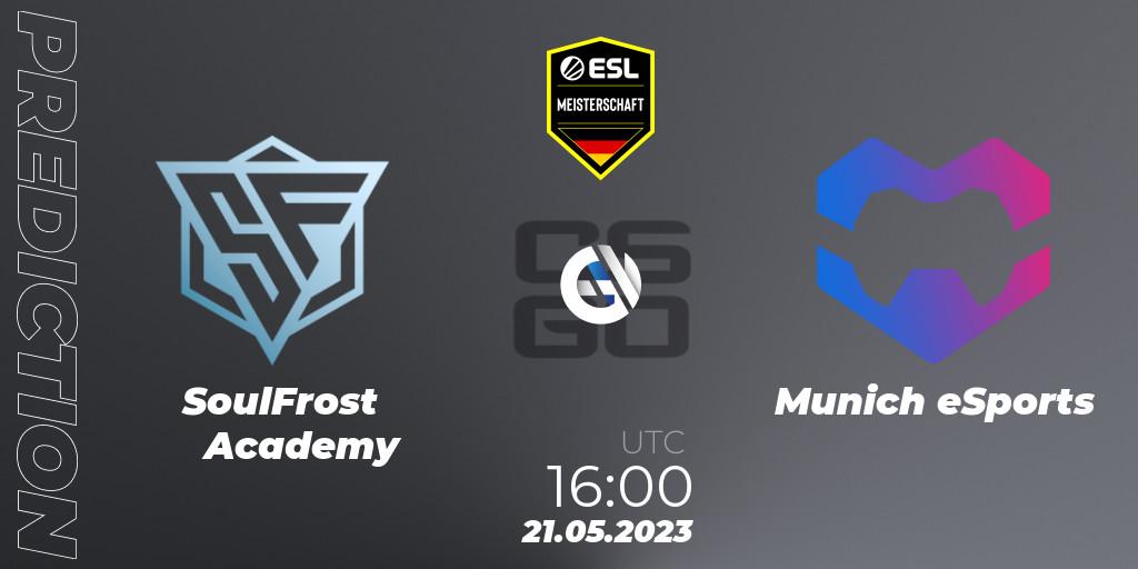 SoulFrost Academy vs Munich eSports: Match Prediction. 21.05.2023 at 18:30, Counter-Strike (CS2), ESL Meisterschaft: Spring 2023 - Division 2