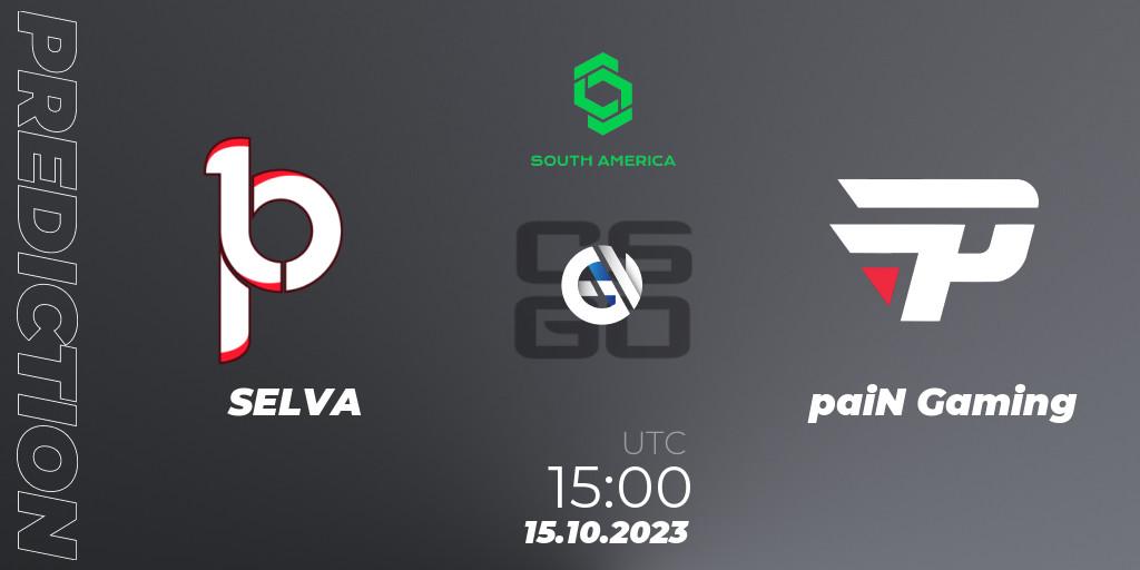 SELVA vs paiN Gaming: Match Prediction. 15.10.23, CS2 (CS:GO), CCT South America Series #12