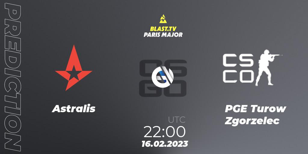 Astralis vs PGE Turow Zgorzelec: Match Prediction. 16.02.23, CS2 (CS:GO), BLAST.tv Paris Major 2023 Europe RMR Closed Qualifier A
