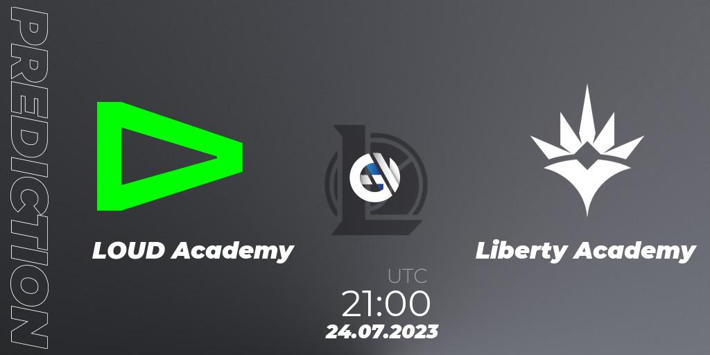 LOUD Academy vs Liberty Academy: Match Prediction. 24.07.2023 at 21:00, LoL, CBLOL Academy Split 2 2023 - Group Stage