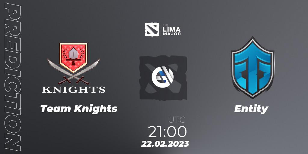 Team Knights vs Entity: Match Prediction. 22.02.23, Dota 2, The Lima Major 2023
