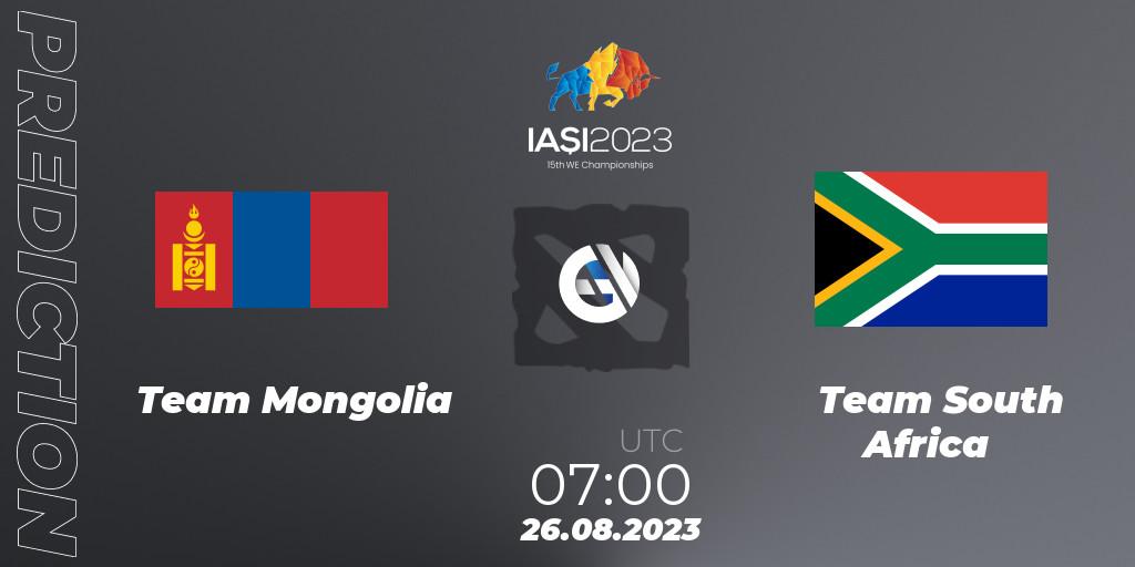 Team Mongolia vs Team South Africa: Match Prediction. 26.08.23, Dota 2, IESF World Championship 2023