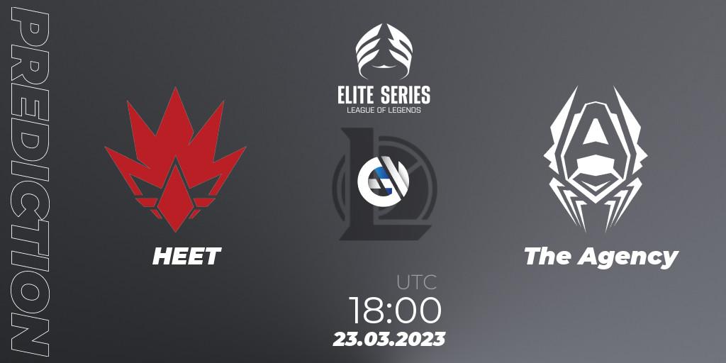HEET vs The Agency: Match Prediction. 23.03.2023 at 18:00, LoL, Elite Series Spring 2023 - Playoffs