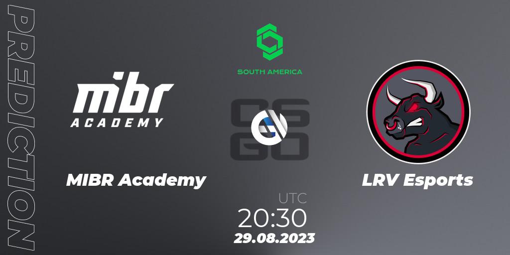 MIBR Academy vs LRV Esports: Match Prediction. 29.08.2023 at 21:20, Counter-Strike (CS2), CCT South America Series #10