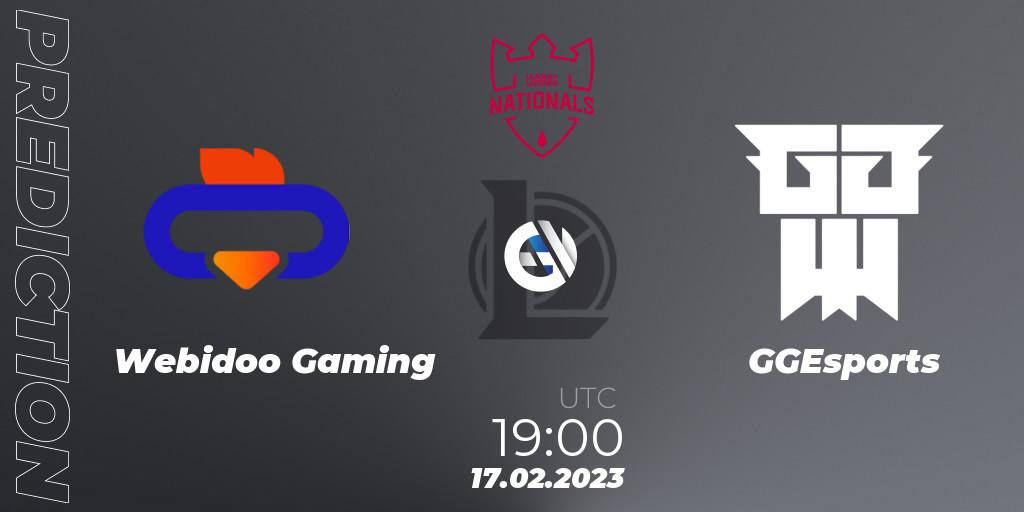 Webidoo Gaming vs GGEsports: Match Prediction. 17.02.2023 at 19:00, LoL, PG Nationals Spring 2023 - Group Stage
