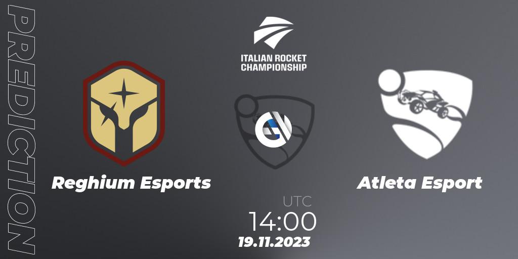 Reghium Esports vs Atleta Esport: Match Prediction. 19.11.2023 at 14:00, Rocket League, Italian Rocket Championship Season 11Serie A Relegation