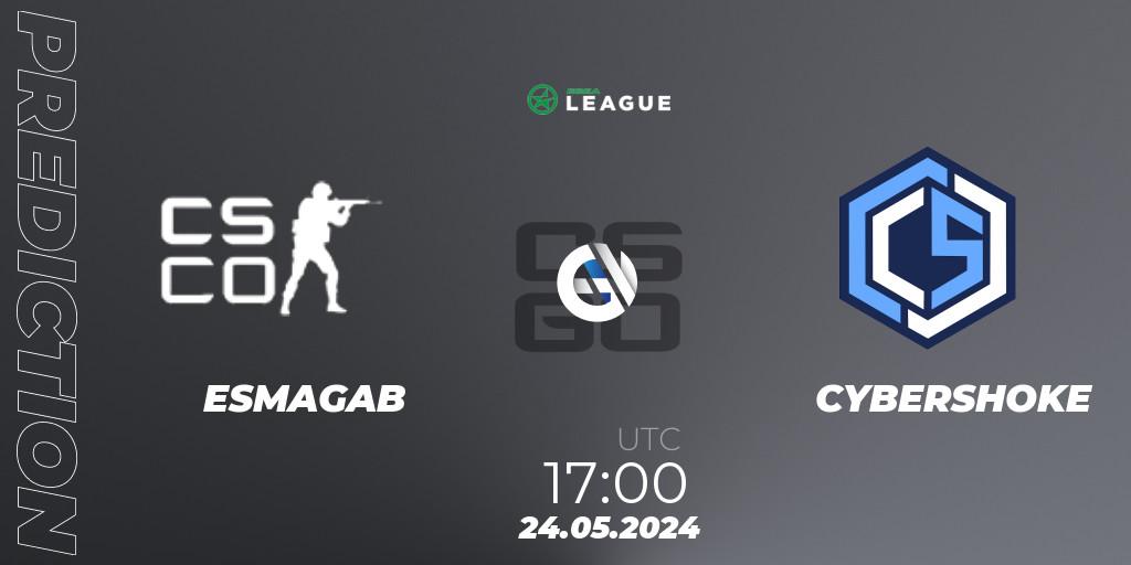 ESMAGAB vs CYBERSHOKE: Match Prediction. 24.05.2024 at 17:00, Counter-Strike (CS2), ESEA Season 49: Advanced Division - Europe