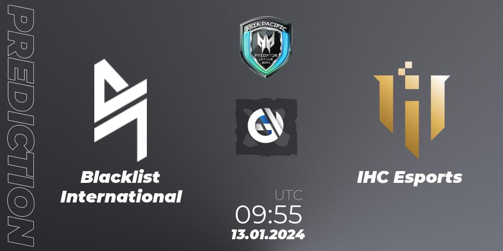 Blacklist International vs IHC Esports: Match Prediction. 13.01.24, Dota 2, Asia Pacific Predator League 2024