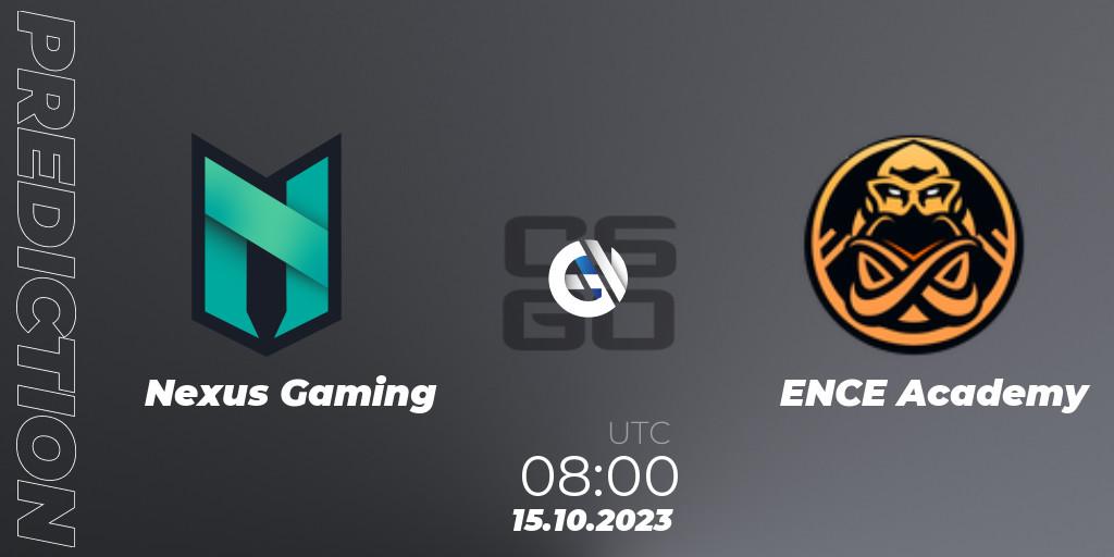 Nexus Gaming vs ENCE Academy: Match Prediction. 15.10.23, CS2 (CS:GO), European Pro League Season 11: Division 2