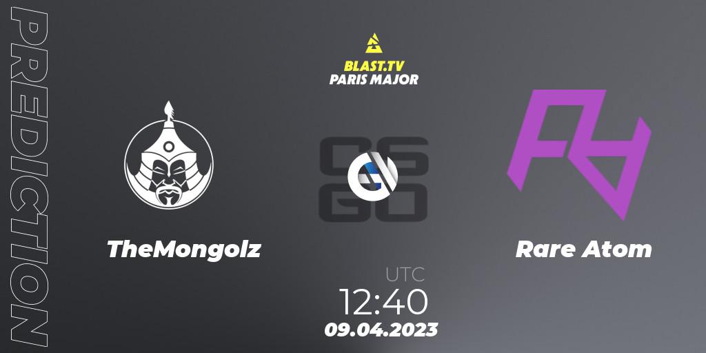 TheMongolz vs Rare Atom: Match Prediction. 09.04.2023 at 12:40, Counter-Strike (CS2), BLAST.tv Paris Major 2023 Asia-Pacific RMR