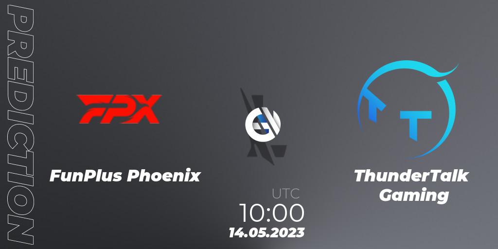 FunPlus Phoenix vs ThunderTalk Gaming: Match Prediction. 14.05.2023 at 10:00, Wild Rift, WRL Asia 2023 - Season 1 - Regular Season