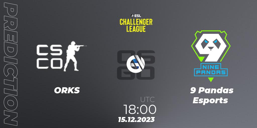 ORKS vs 9 Pandas Esports: Match Prediction. 15.12.2023 at 18:00, Counter-Strike (CS2), ESL Challenger League Season 46 Relegation: Europe