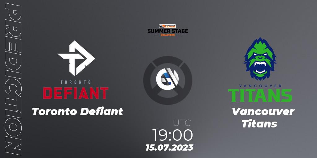 Toronto Defiant vs Vancouver Titans: Match Prediction. 15.07.2023 at 19:00, Overwatch, Overwatch League 2023 - Summer Stage Qualifiers