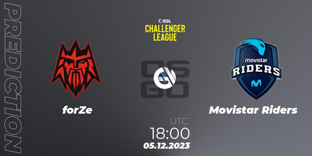 forZe vs Movistar Riders: Match Prediction. 05.12.23, CS2 (CS:GO), ESL Challenger League Season 46: Europe