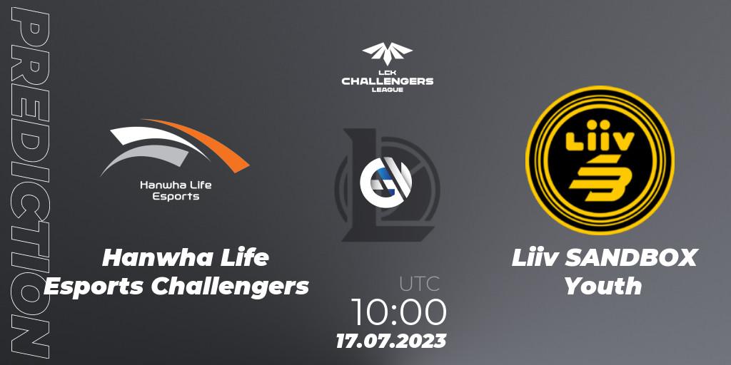 Hanwha Life Esports Challengers vs Liiv SANDBOX Youth: Match Prediction. 17.07.23, LoL, LCK Challengers League 2023 Summer - Group Stage