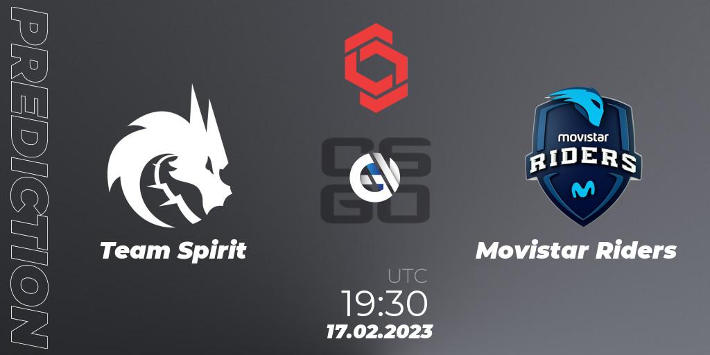 Team Spirit vs Movistar Riders: Match Prediction. 17.02.2023 at 20:10, Counter-Strike (CS2), CCT Central Europe Series Finals #1