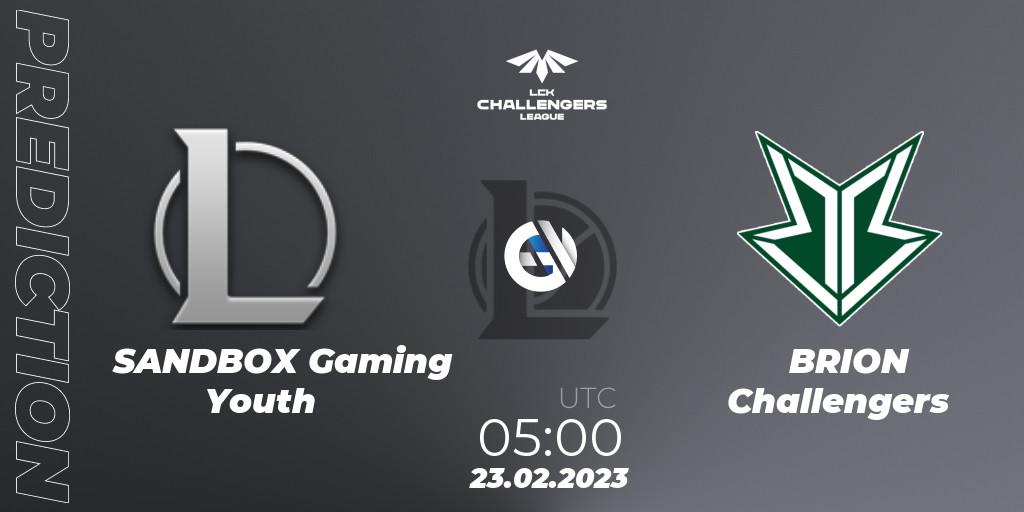 SANDBOX Gaming Youth vs Brion Esports Challengers: Match Prediction. 23.02.23, LoL, LCK Challengers League 2023 Spring