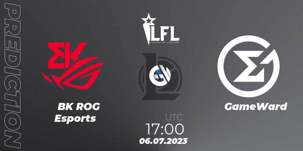 BK ROG Esports vs GameWard: Match Prediction. 06.07.2023 at 16:00, LoL, LFL Summer 2023 - Group Stage
