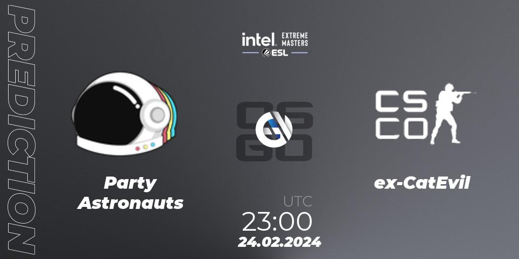 Party Astronauts vs ex-CatEvil: Match Prediction. 24.02.2024 at 23:00, Counter-Strike (CS2), Intel Extreme Masters Dallas 2024: North American Open Qualifier #2
