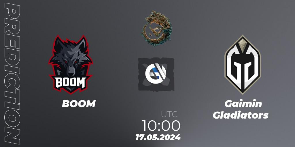 BOOM vs Gaimin Gladiators: Match Prediction. 17.05.2024 at 12:00, Dota 2, PGL Wallachia Season 1