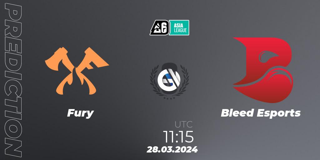 Fury vs Bleed Esports: Match Prediction. 28.03.24, Rainbow Six, Asia League 2024 - Stage 1