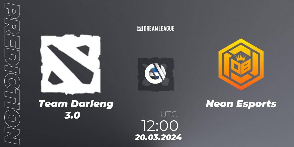Team Darleng 3.0 vs Neon Esports: Match Prediction. 20.03.24, Dota 2, DreamLeague Season 23: Southeast Asia Closed Qualifier