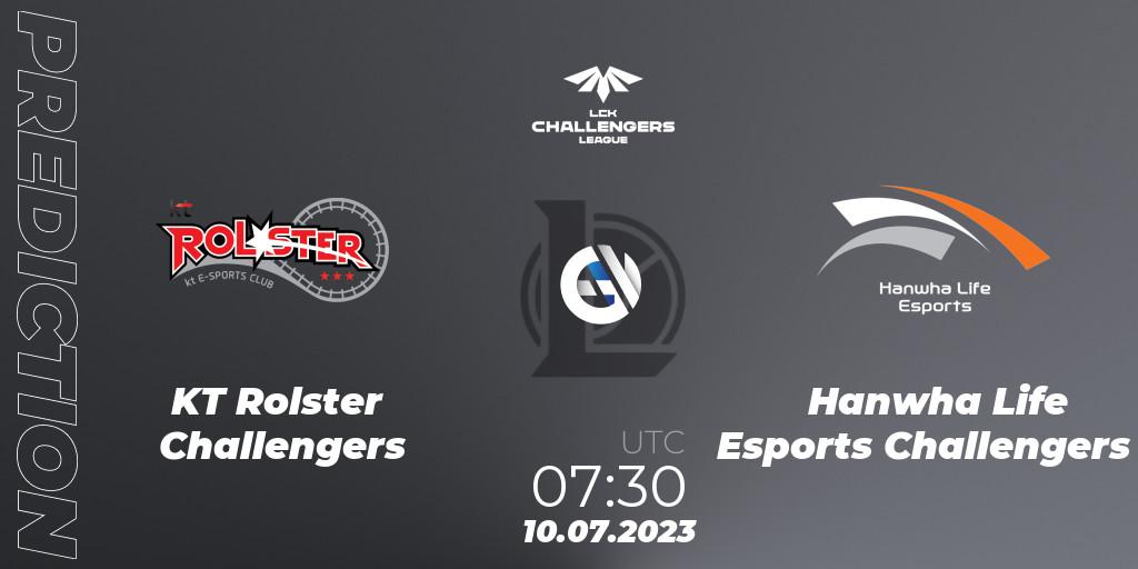 KT Rolster Challengers vs Hanwha Life Esports Challengers: Match Prediction. 10.07.23, LoL, LCK Challengers League 2023 Summer - Group Stage