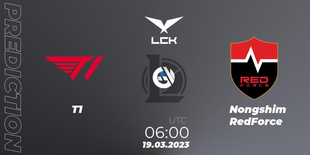 T1 vs Nongshim RedForce: Match Prediction. 19.03.23, LoL, LCK Spring 2023 - Group Stage