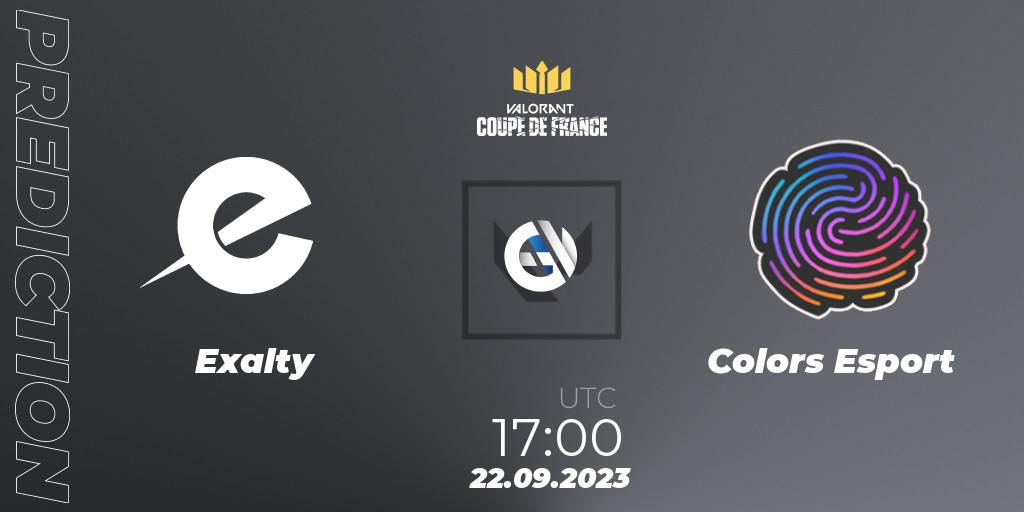 Exalty vs Colors Esport: Match Prediction. 22.09.2023 at 17:00, VALORANT, VCL France: Revolution - Coupe De France 2023